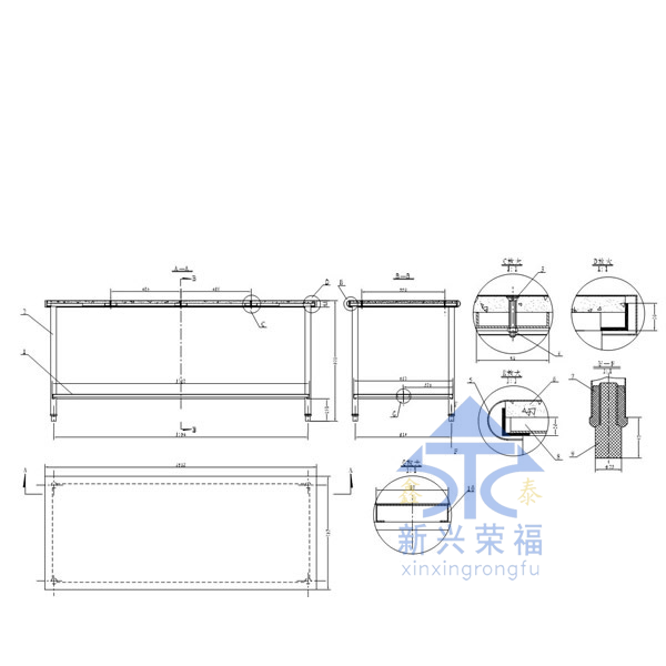 雙開(kāi)門(mén)調(diào)理柜尺寸圖